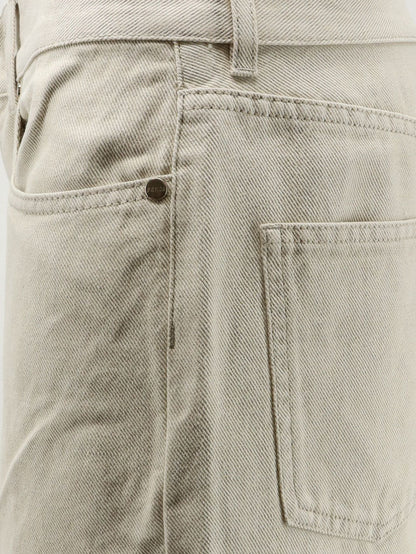 Beige denim trousers thumbnail