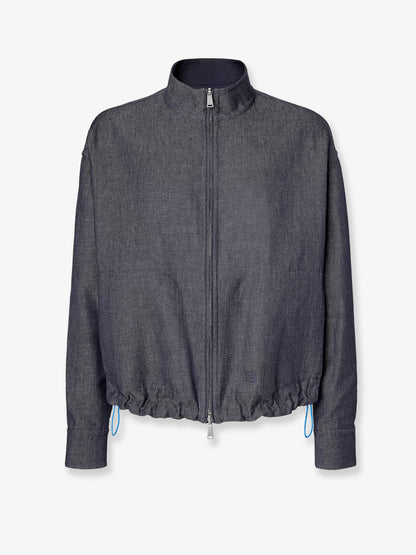 Reversible denim jacket with embroidered FF logo thumbnail