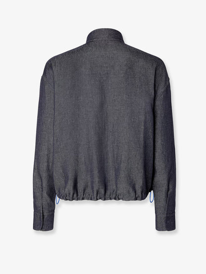 Reversible denim jacket with embroidered FF logo thumbnail