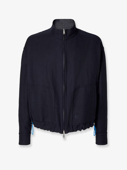 Reversible denim jacket with embroidered FF logo thumbnail