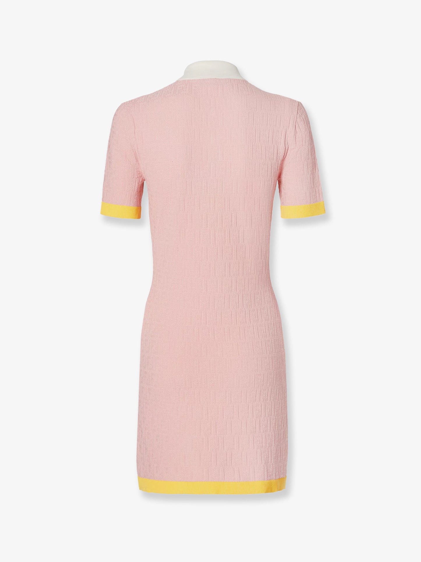 Cotton and silk blend short dress with all-over FF motif