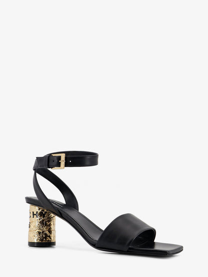 Tape leather heeled sandals thumbnail