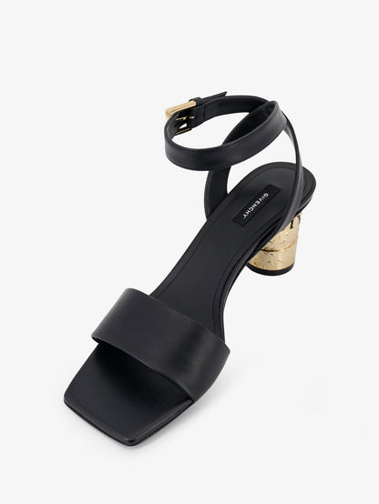 Tape leather heeled sandals thumbnail