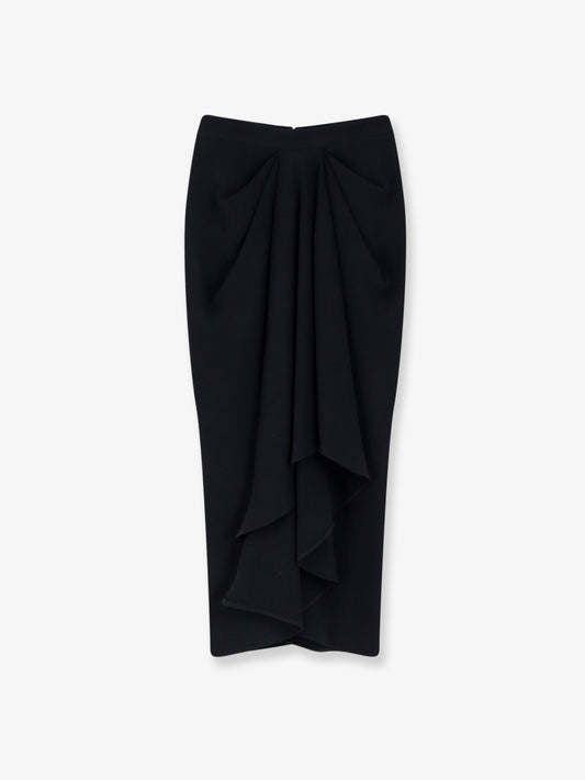 Draped midi skirt