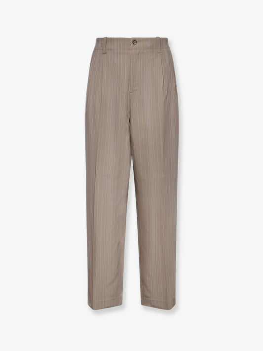 Pantaloni in misto lana con motivo gessato