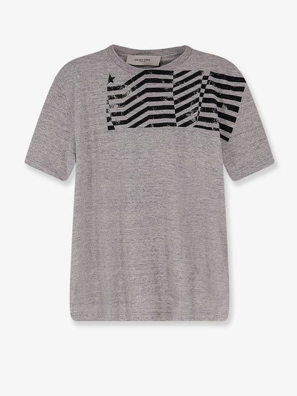 T-shirt in cotone con stampa Flag frontale thumbnail