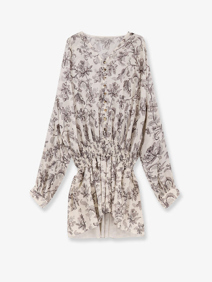 Short cotton dress with floral pattern thumbnail