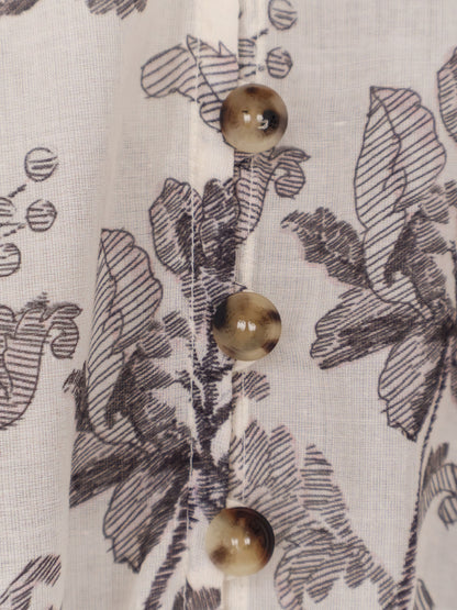 Short cotton dress with floral pattern thumbnail