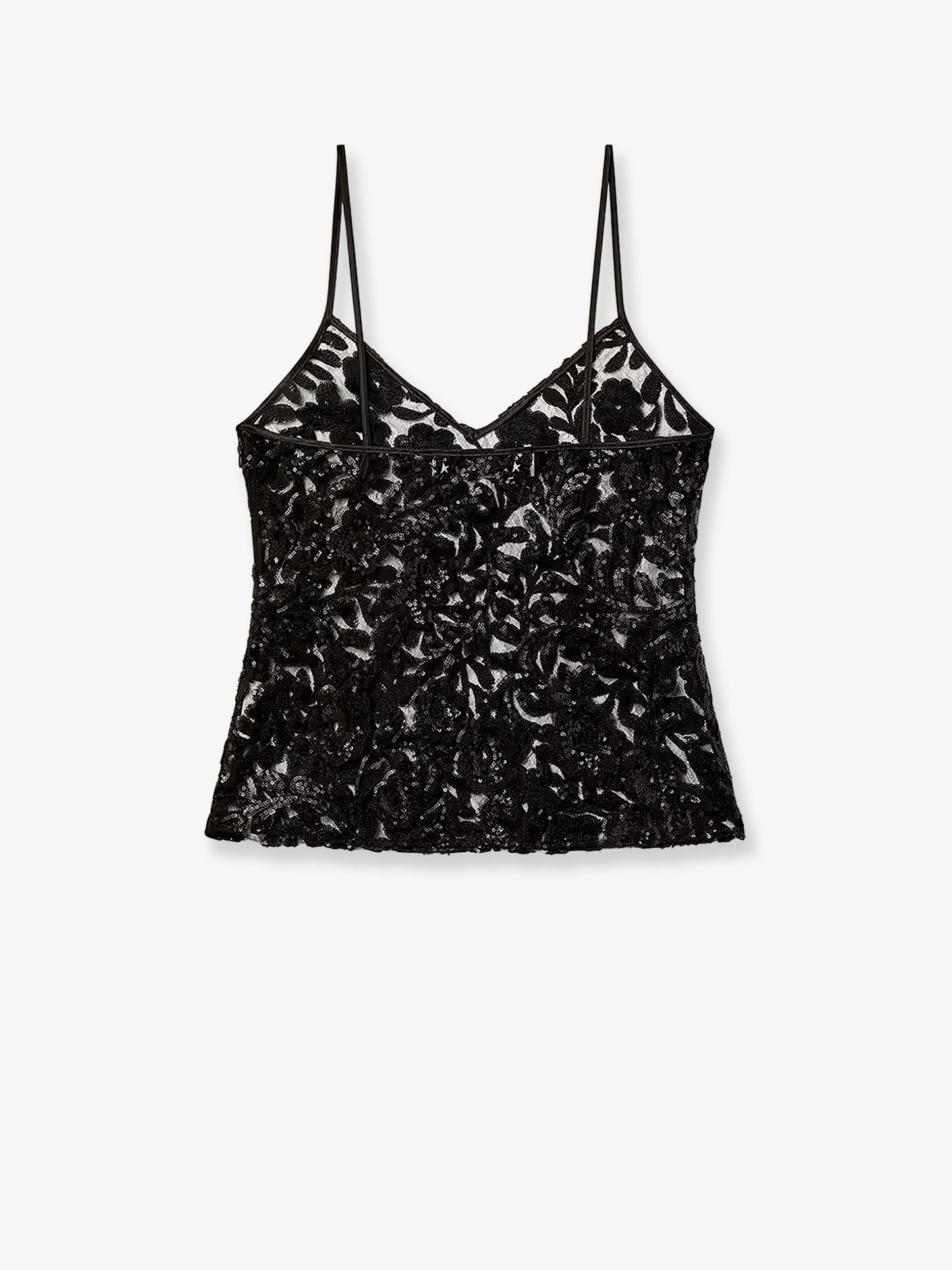 Tulle top with sequins embroidery