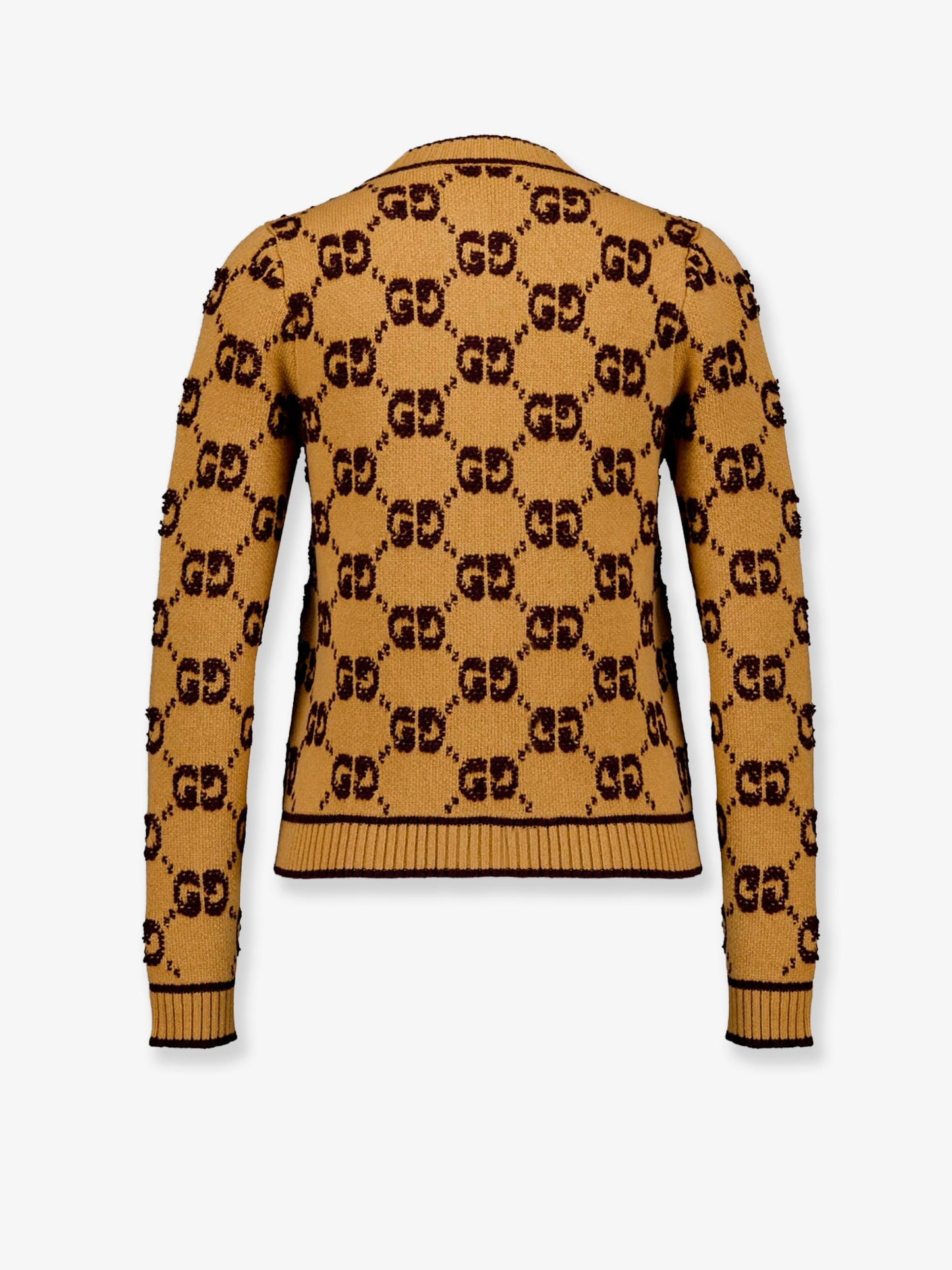 Wool cardigan with GG inlay