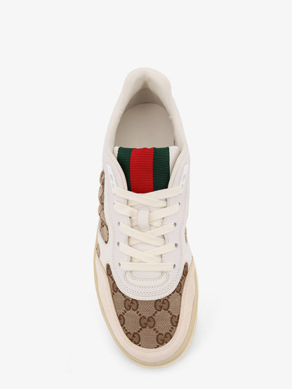 Leather and suede Low-top Re-Web sneakers with GG Supreme fabric inserts thumbnail