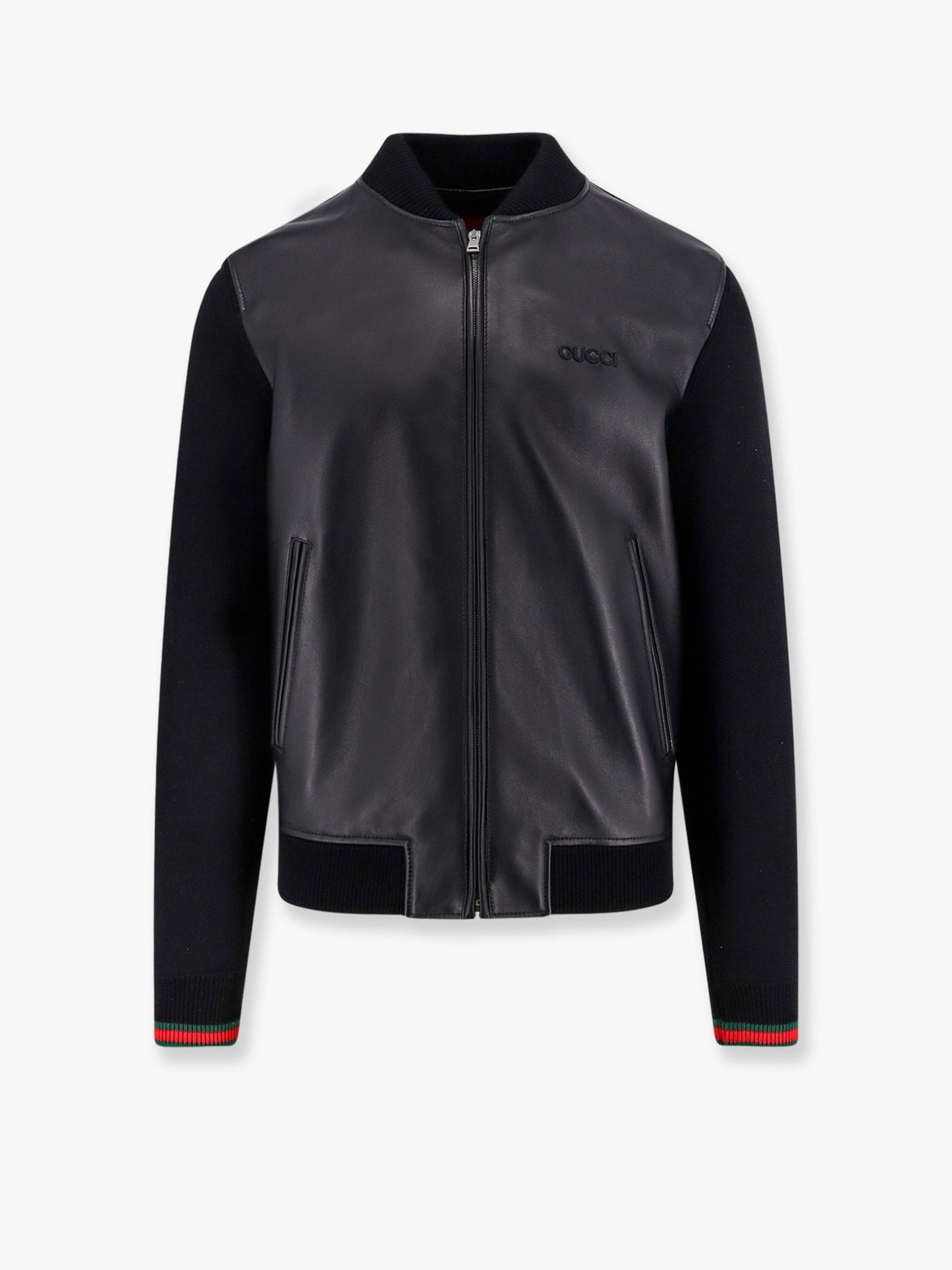 Leather and wool jacket