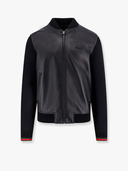 Leather and wool jacket thumbnail