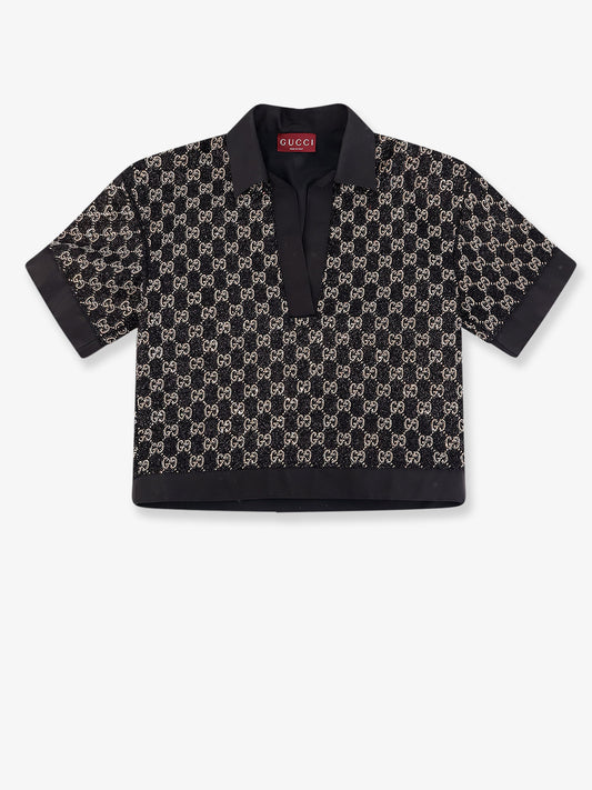 Top in Tweed di lana lamé leggero