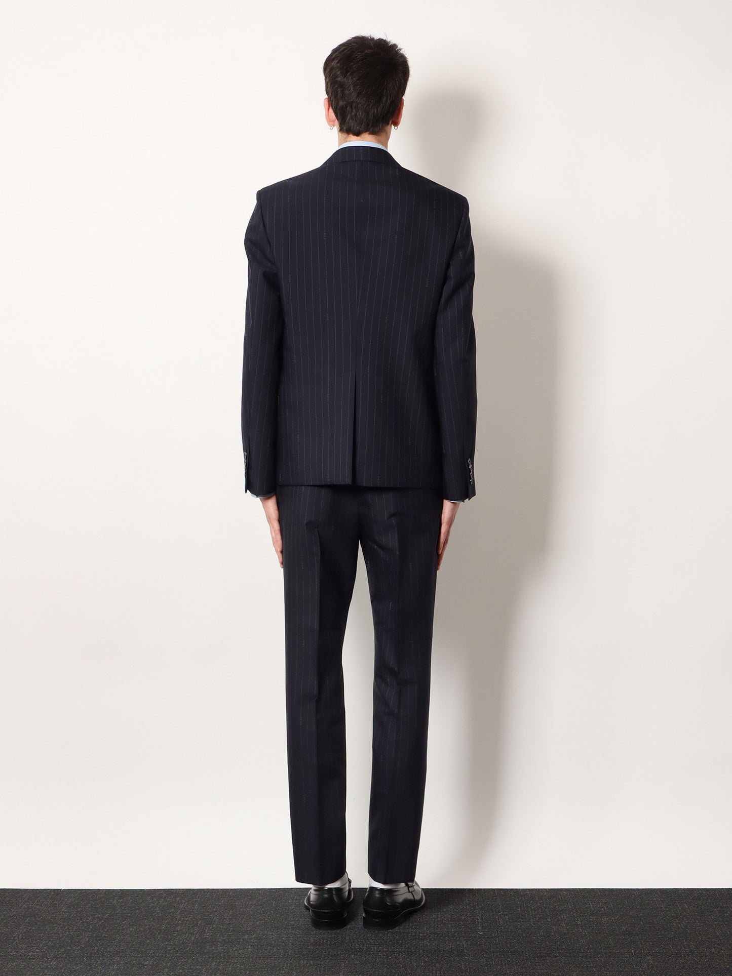 Blazer monopetto in lana gessata Gucci