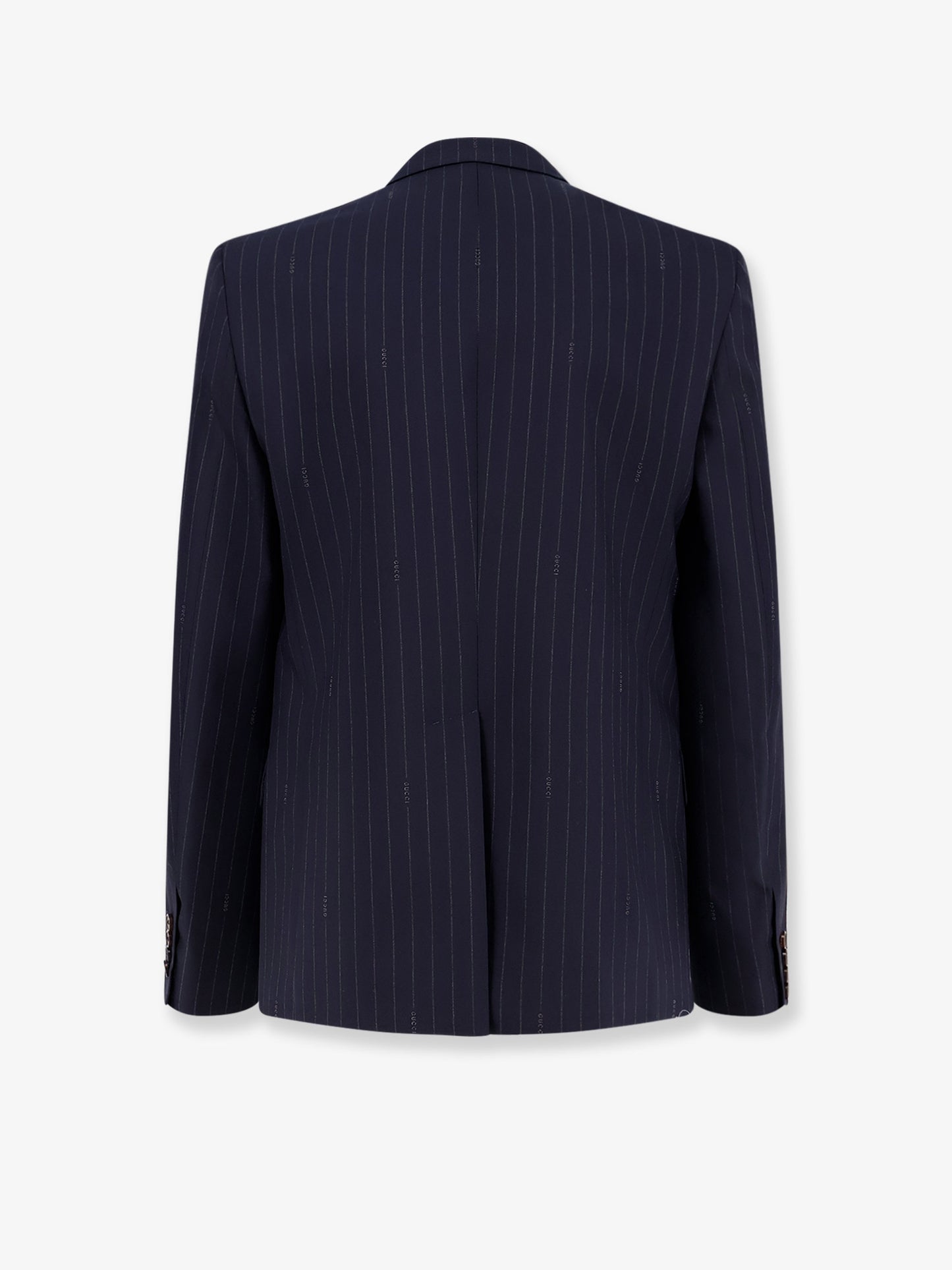 Blazer monopetto in lana gessata Gucci