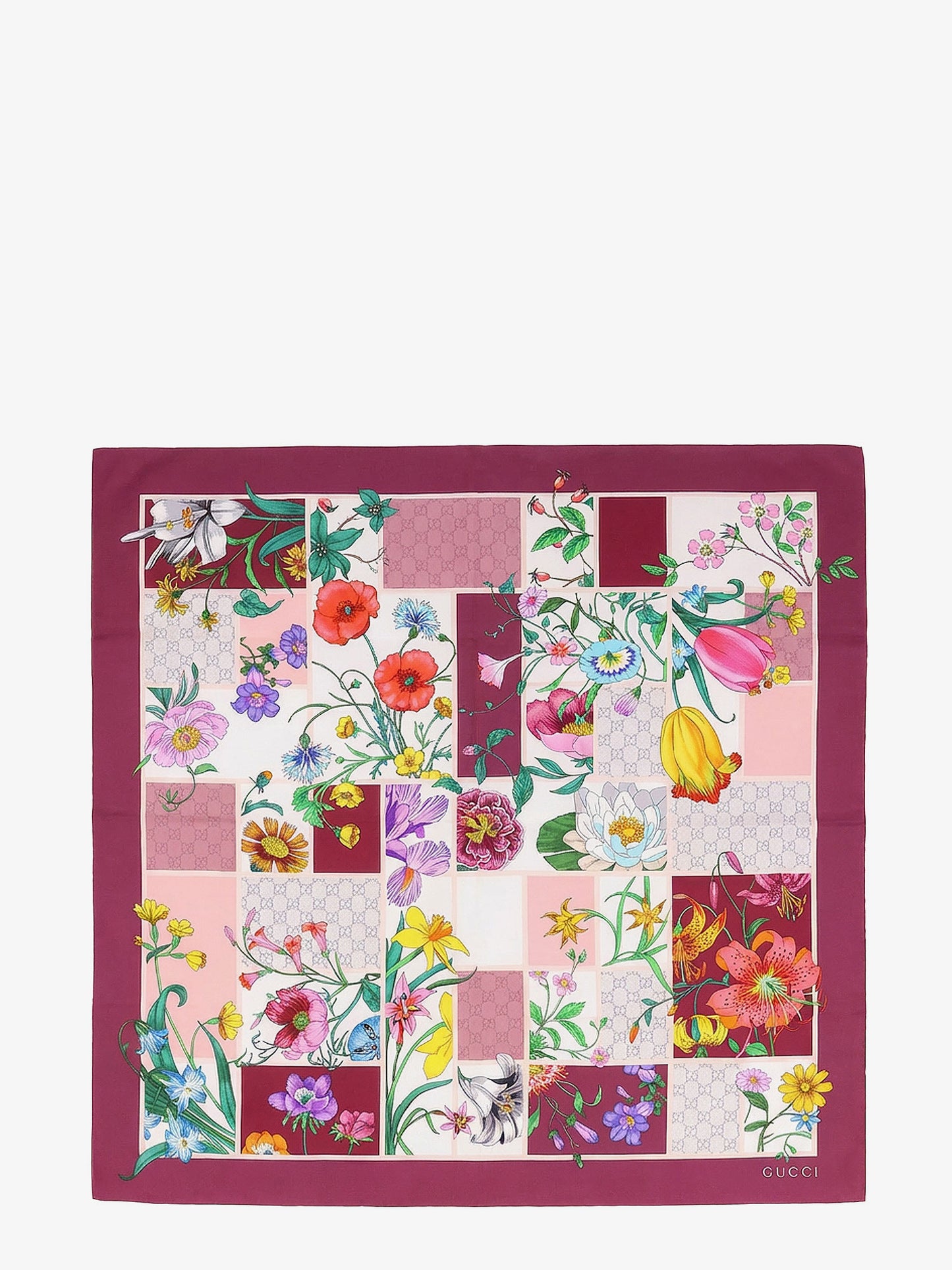 Mini Block Flora silk foulard