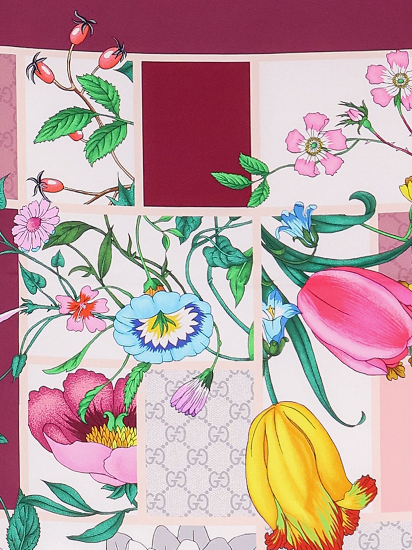 Mini Block Flora silk foulard