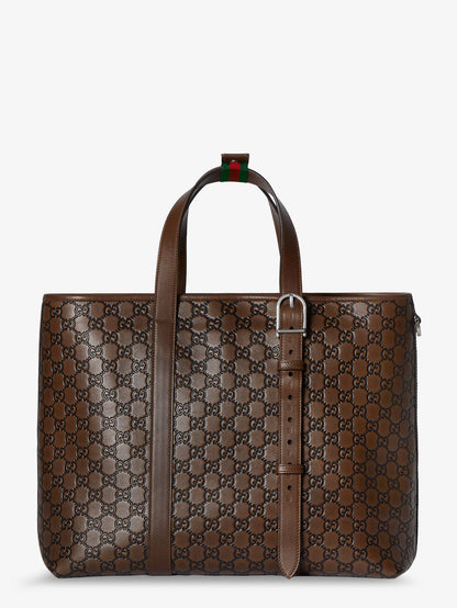 GG Emblem leather shopping bag thumbnail