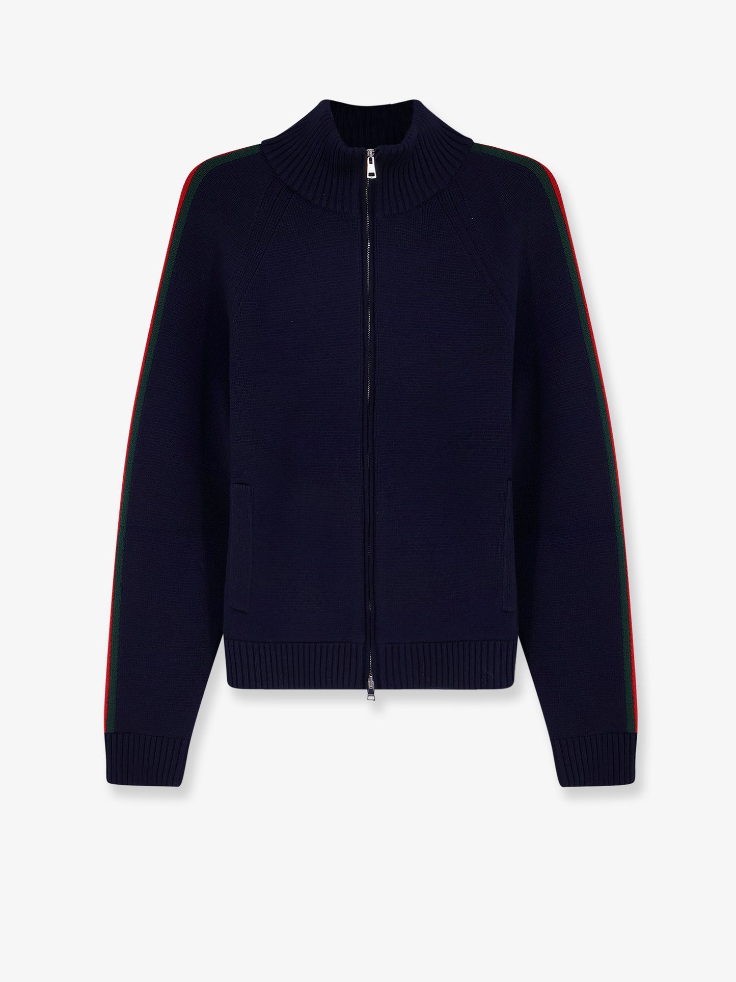 Wool cardigan with Web detail