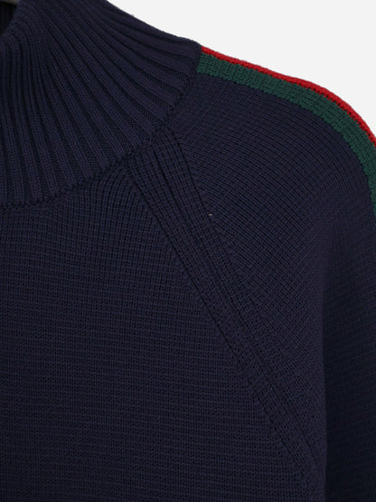 Wool cardigan with Web detail thumbnail
