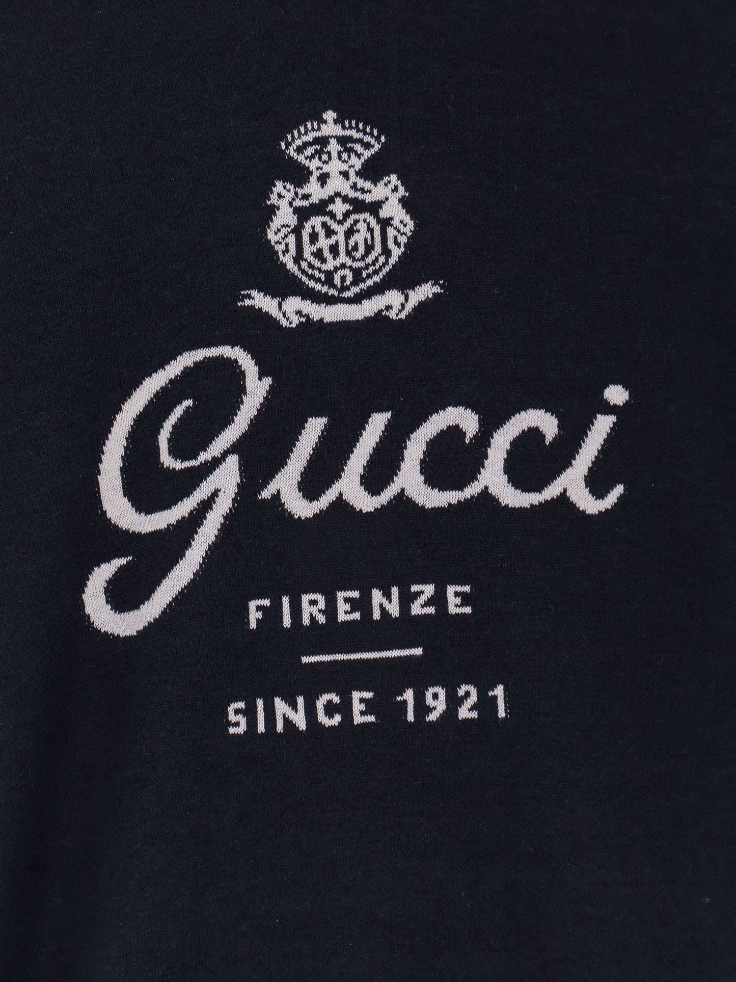 Silk and linen sweater with Gucci Firenze Since 1921 inlay