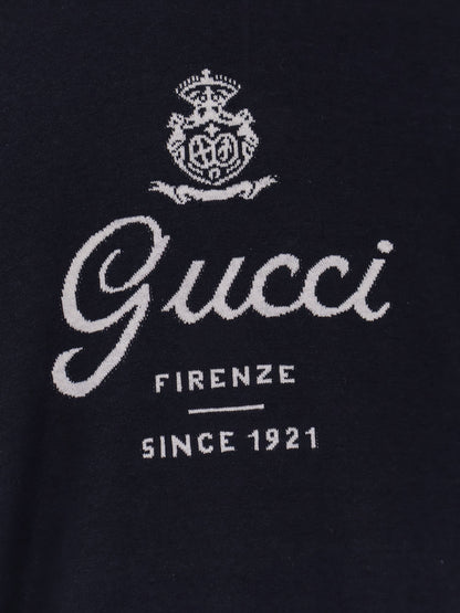 Silk and linen sweater with Gucci Firenze Since 1921 inlay thumbnail