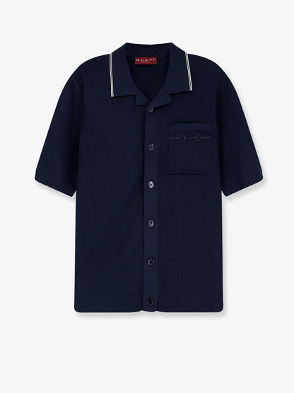 Viscose blend polo shirt with front Horsebit embroidery thumbnail