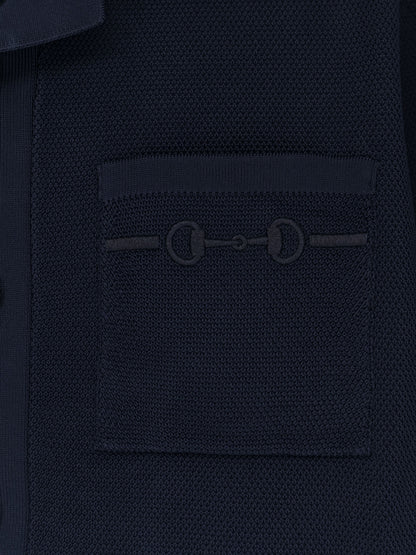 Viscose blend polo shirt with front Horsebit embroidery thumbnail