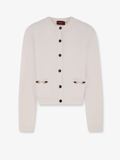 Wool and cashmere cardigan with metal Horsebit thumbnail