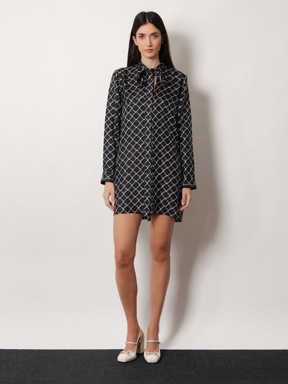 Short silk twill dress thumbnail