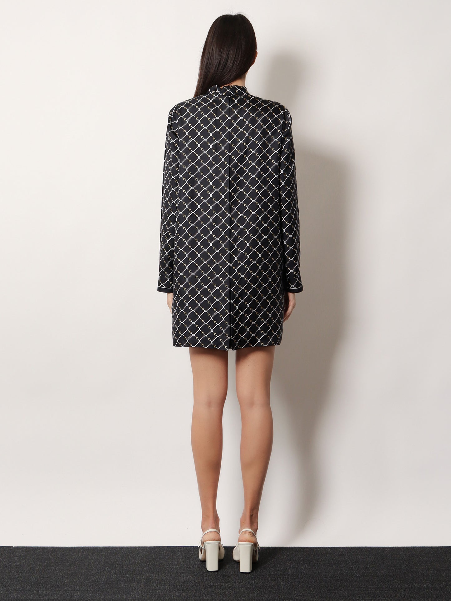 Short silk twill dress