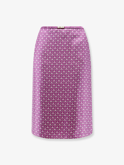 Silk skirt with Horsebit print thumbnail