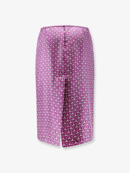 Silk skirt with Horsebit print thumbnail