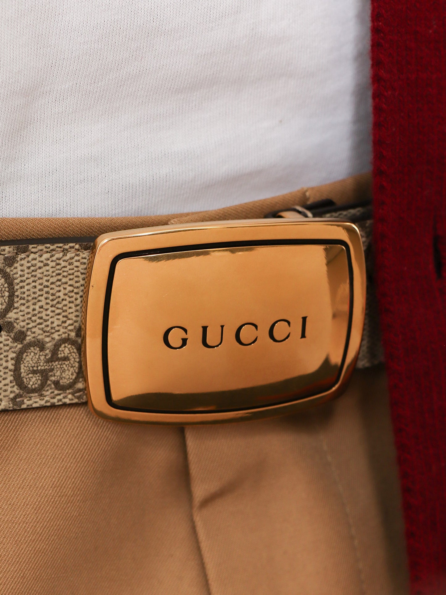 GG coated canvas belt