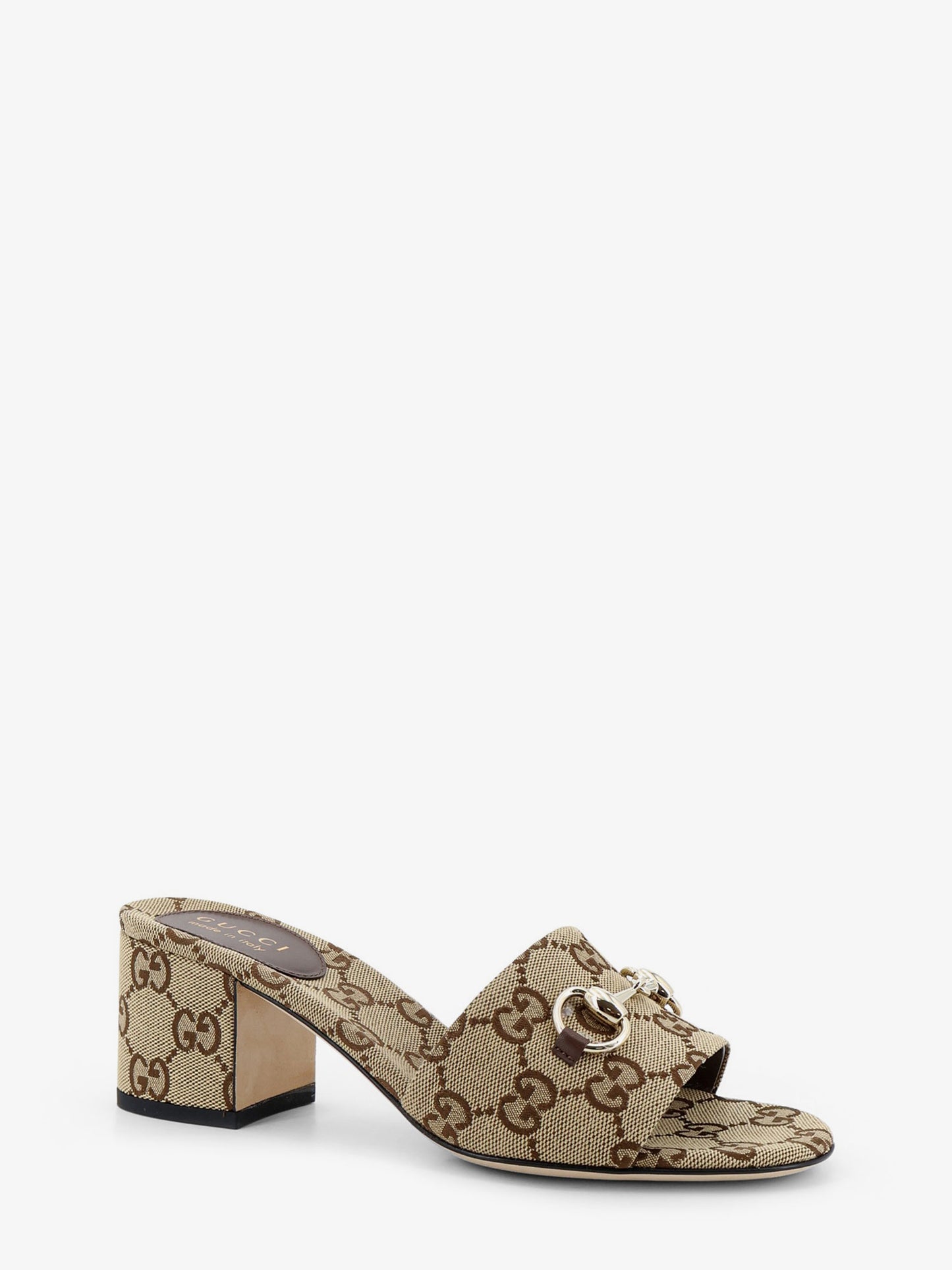 GG fabric sandals with metal Horsebit