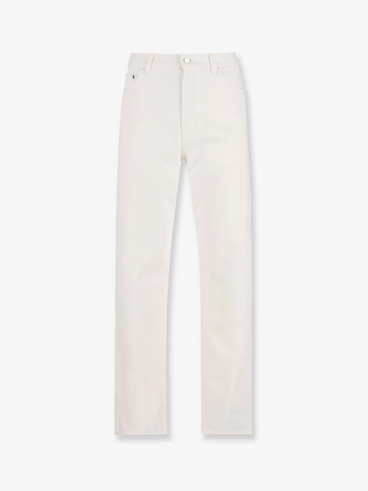Denim trousers with metal Horsebit detail on the back