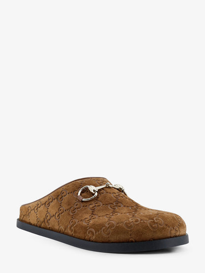 Suede sandals with all-over GG motif thumbnail