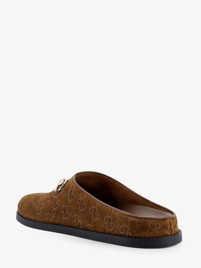 Suede sandals with all-over GG motif thumbnail