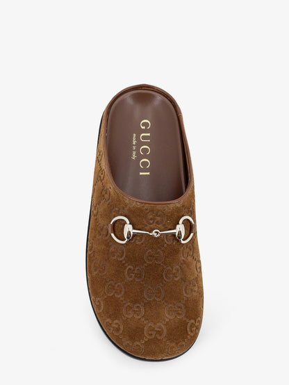 Suede sandals with all-over GG motif thumbnail