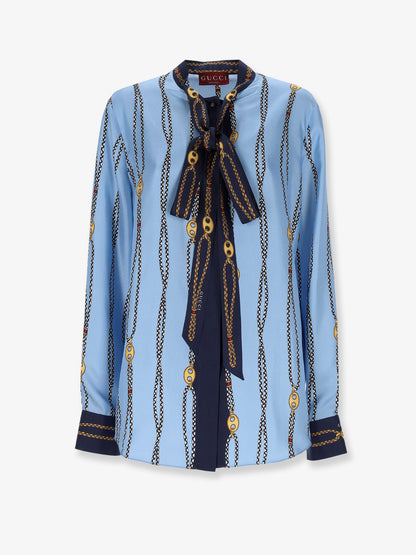 Printed silk twill shirt thumbnail