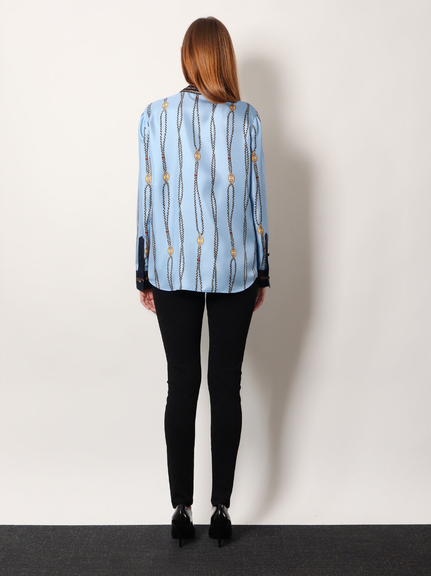 Printed silk twill shirt