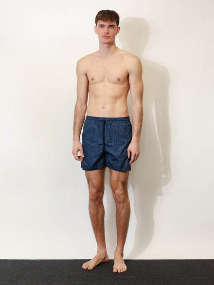 Nylon swim trunks with all-over Gucci Incrocio print thumbnail