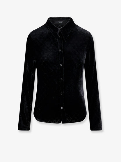 Stretch GG dévoré velvet shirt thumbnail
