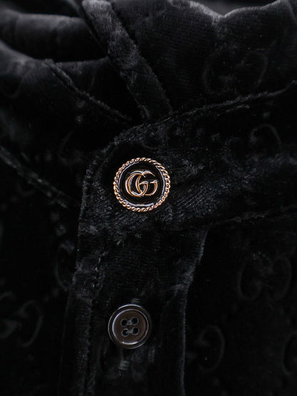 Stretch GG dévoré velvet shirt thumbnail
