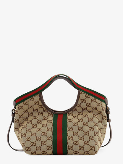 Borsa Tote Gucci Giglio in Tessuto GG Supreme e pelle thumbnail