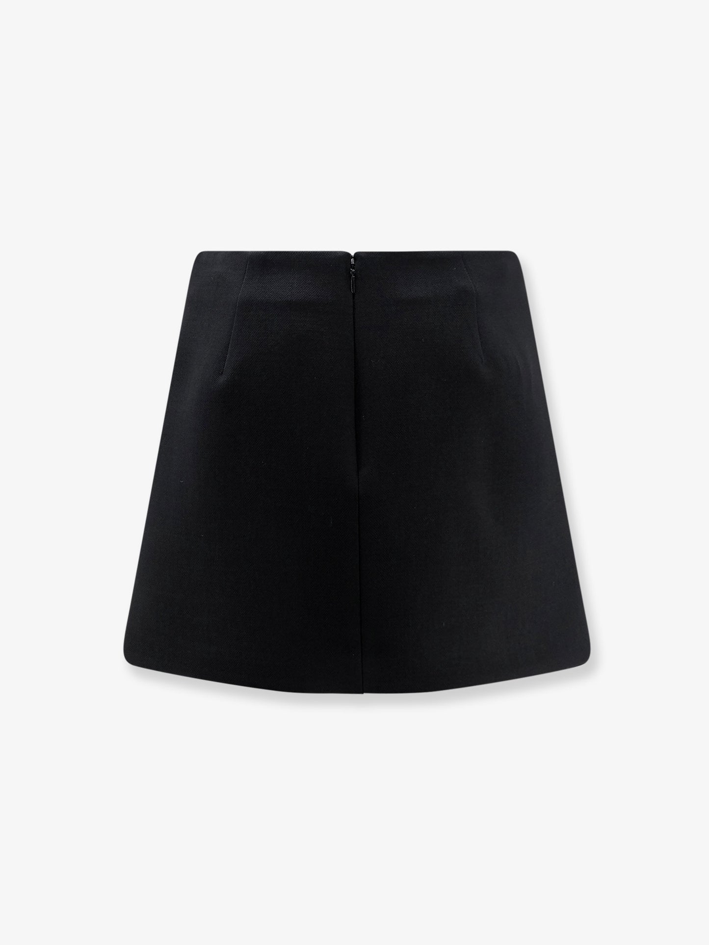 Wool crepe skirt with Double G button