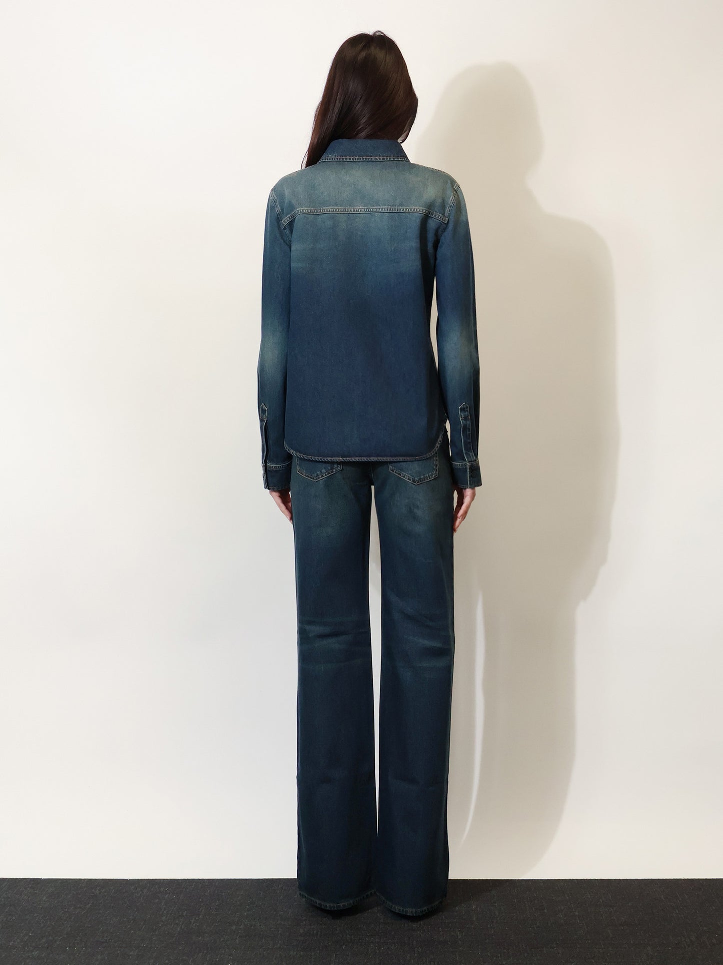 Denim shirt with embroidery