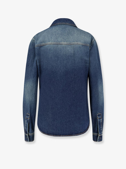 Denim shirt with embroidery thumbnail