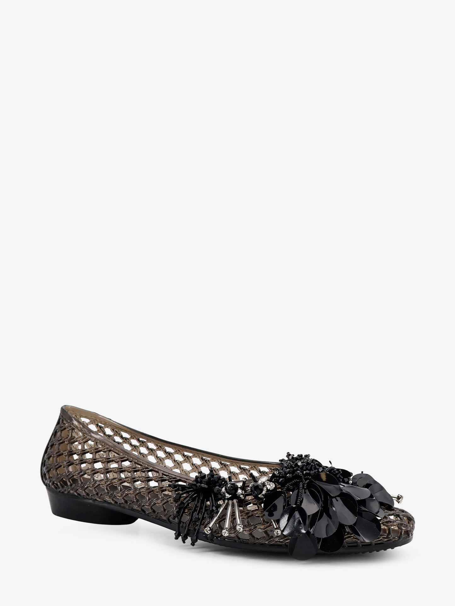 Ballerine in PVC con dettaglio floreale frontale